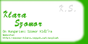 klara szomor business card